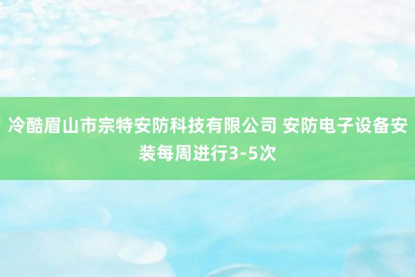 冷酷眉山市宗特安防科技有限公司 安防电子设备安装每周进行3-5次