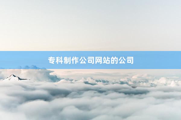 专科制作公司网站的公司